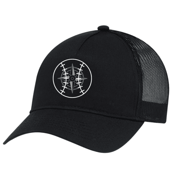 5970L AJM 5 Panel Pony Tail Hat - Black